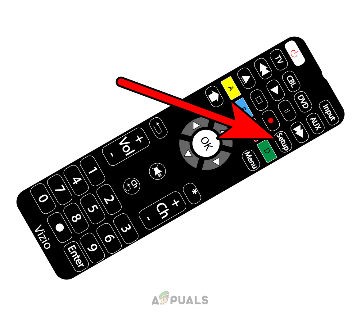 Press the Setup Button on the Universal Vizio Remote