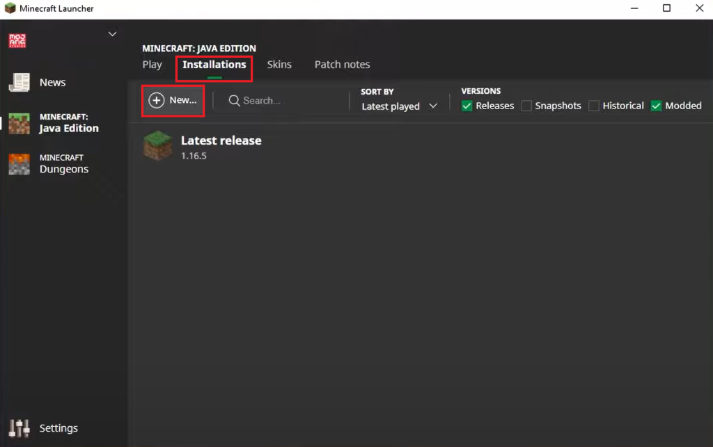 Minecraft Installation