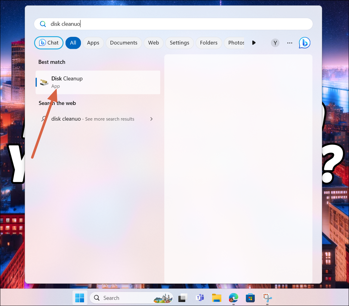 Open Disk Cleanup Windows