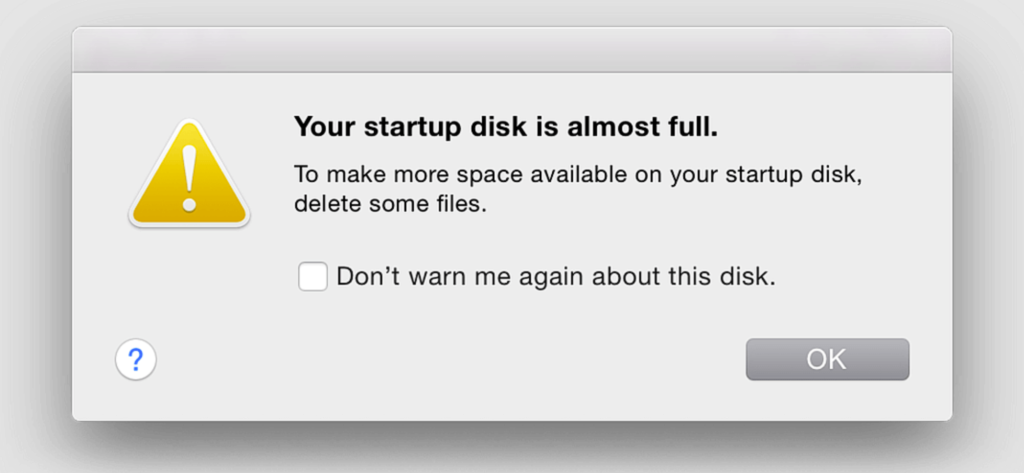 Your Startup Disk Is Almost Full Mac