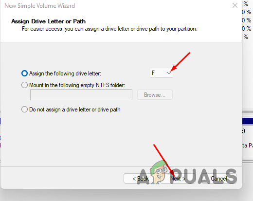 Assigning Letter to Partition