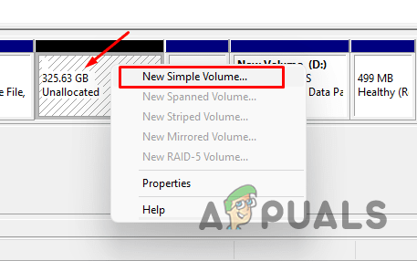 Creating New Simple Volume