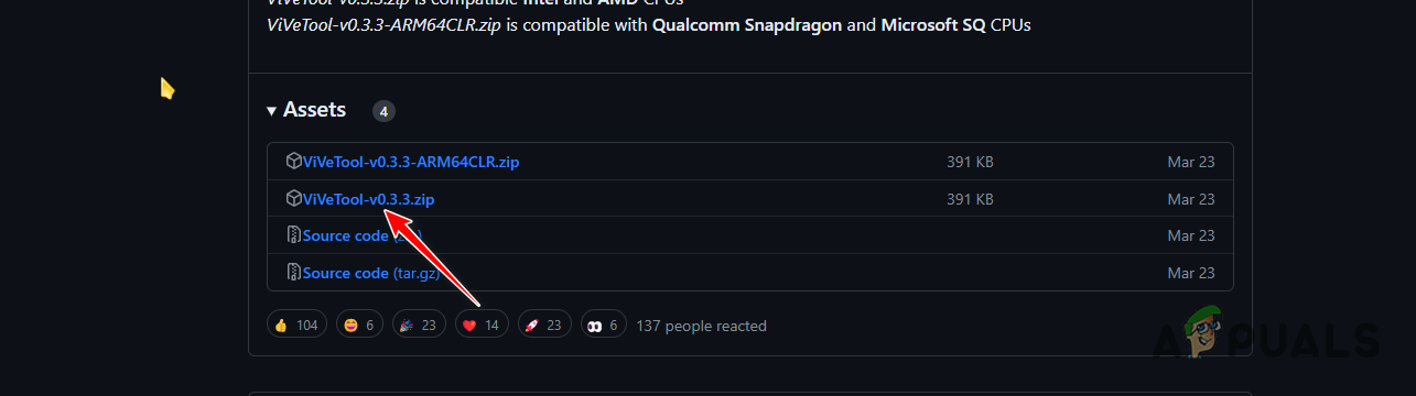 Downloading ViveTool