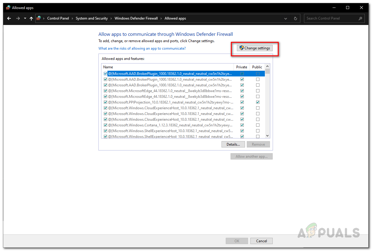 Changing Firewall Whitelist Settings
