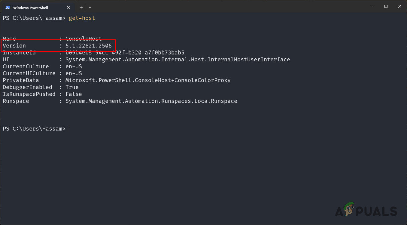 Using get-host Command