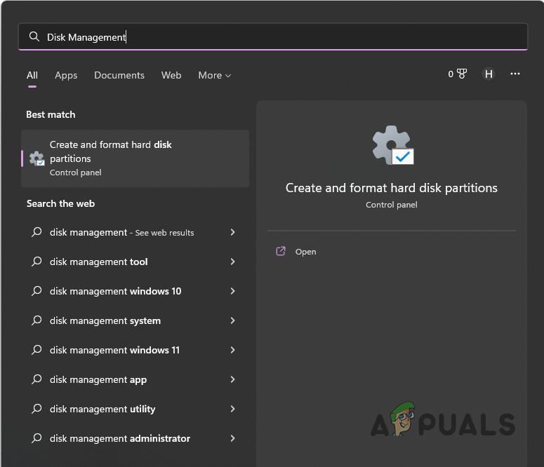Opening Disk Management