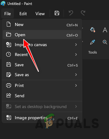 Opening File in Paint