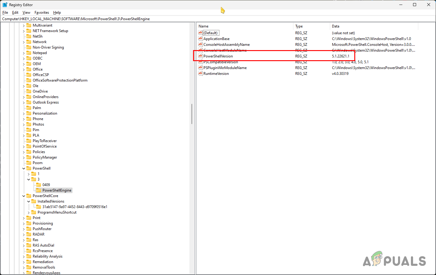 PowerShell 5.1 Version in Registry