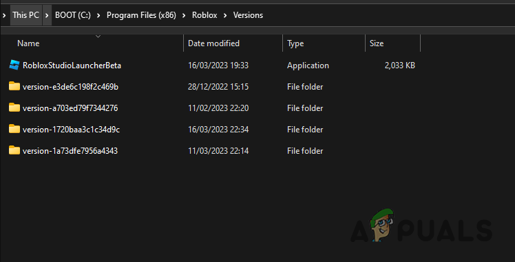 Roblox Versions Folder
