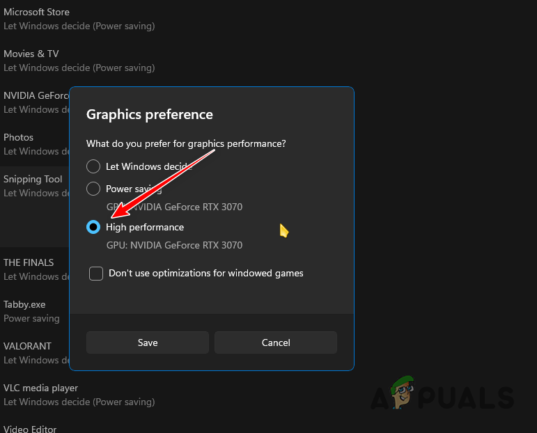 Changing the Snipping Tool Graphics Preference
