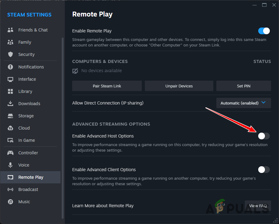 Enabling Advanced Host Options