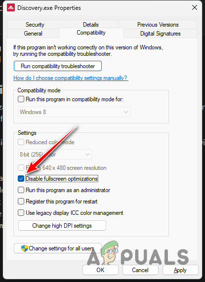 Disabling Fullscreen Optimizations in The Finals