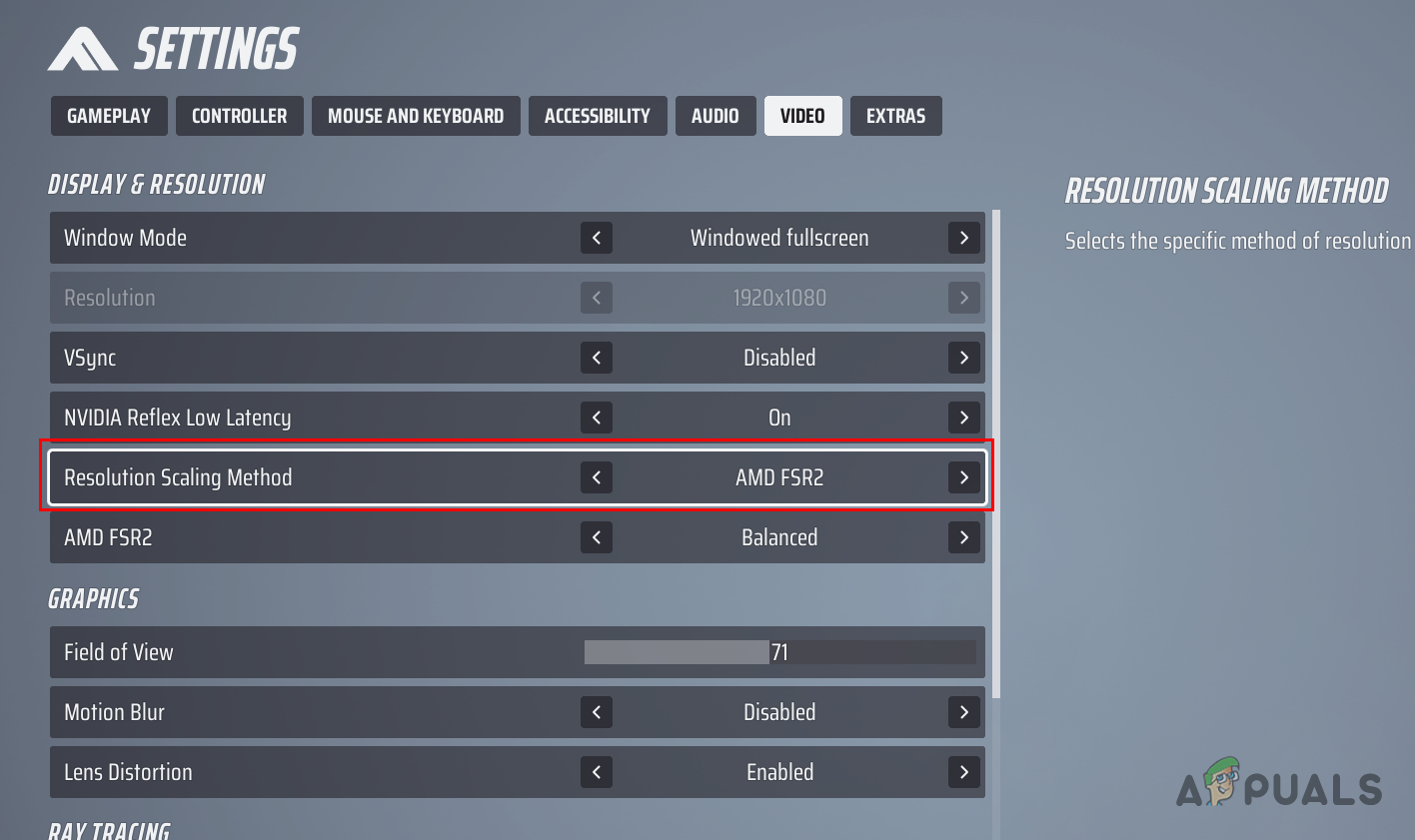 Changing Resolution Scaling Method