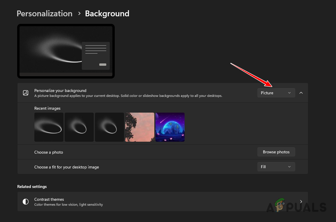 Changing Background Settings
