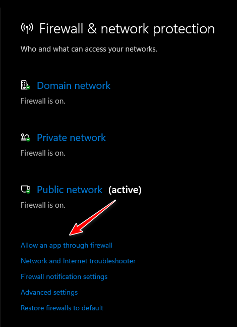 Navigating to the Allowed Apps Window