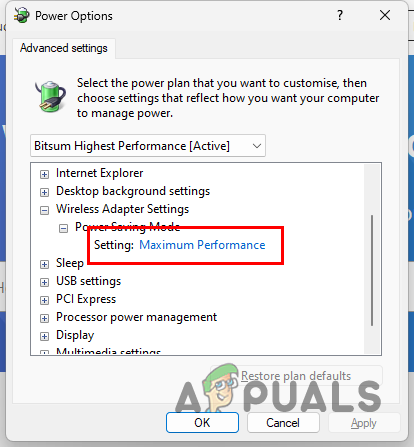 Changing Wireless Adapter Power Saving Mode