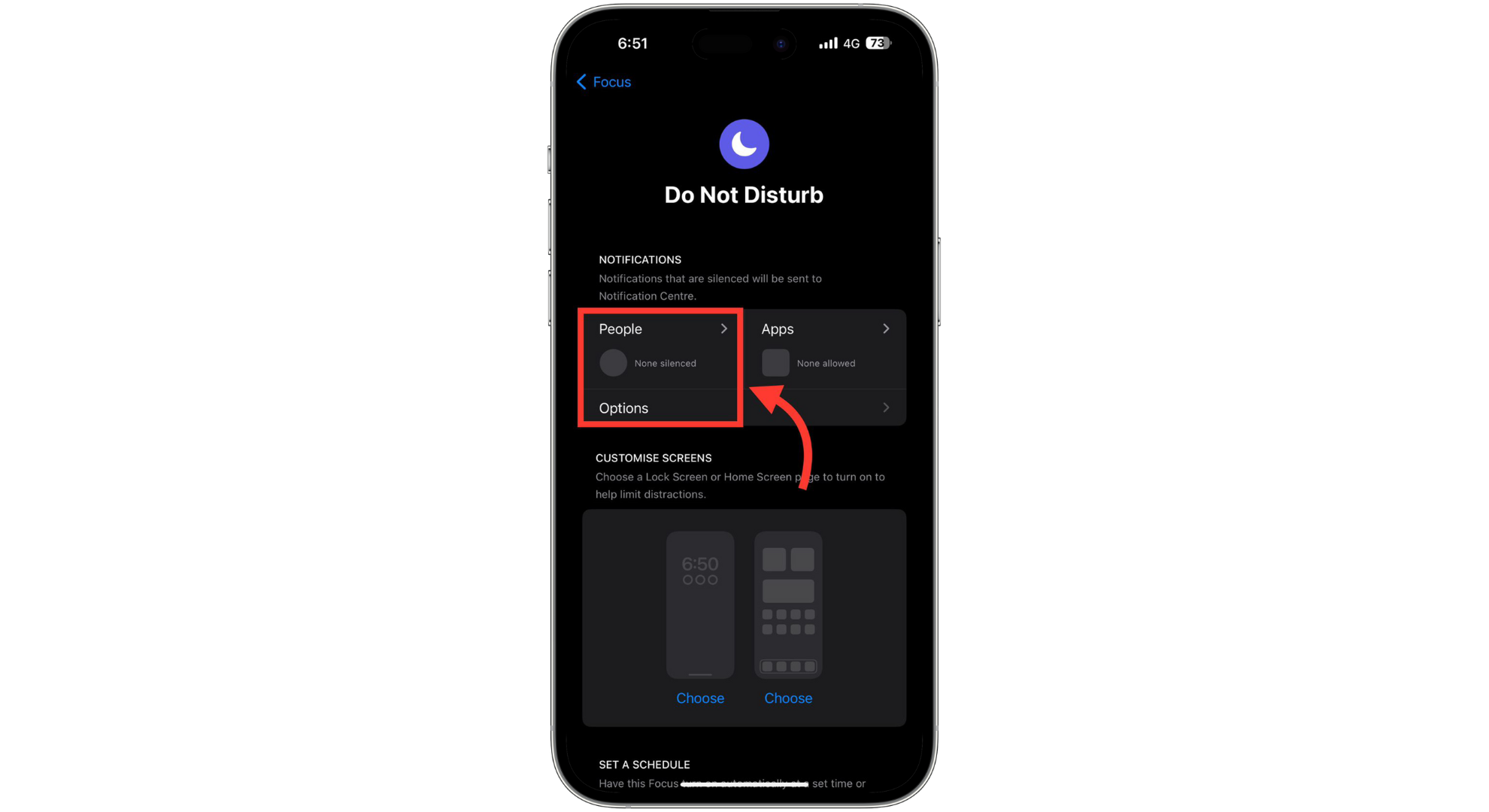 Tap on the People tab