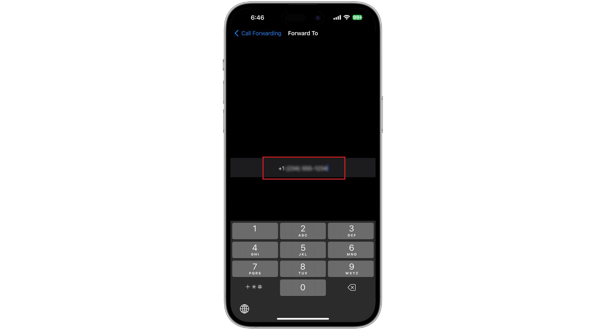 Enter the phone number