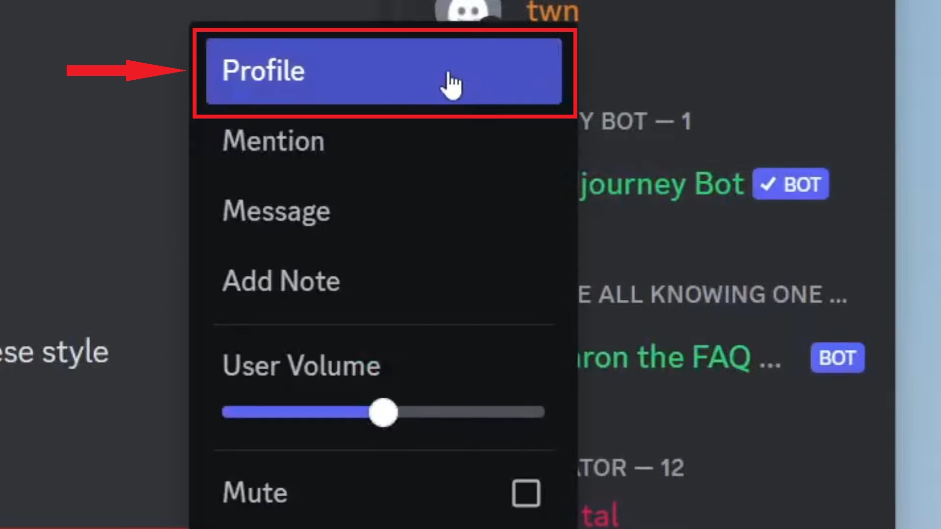  Click on the profile