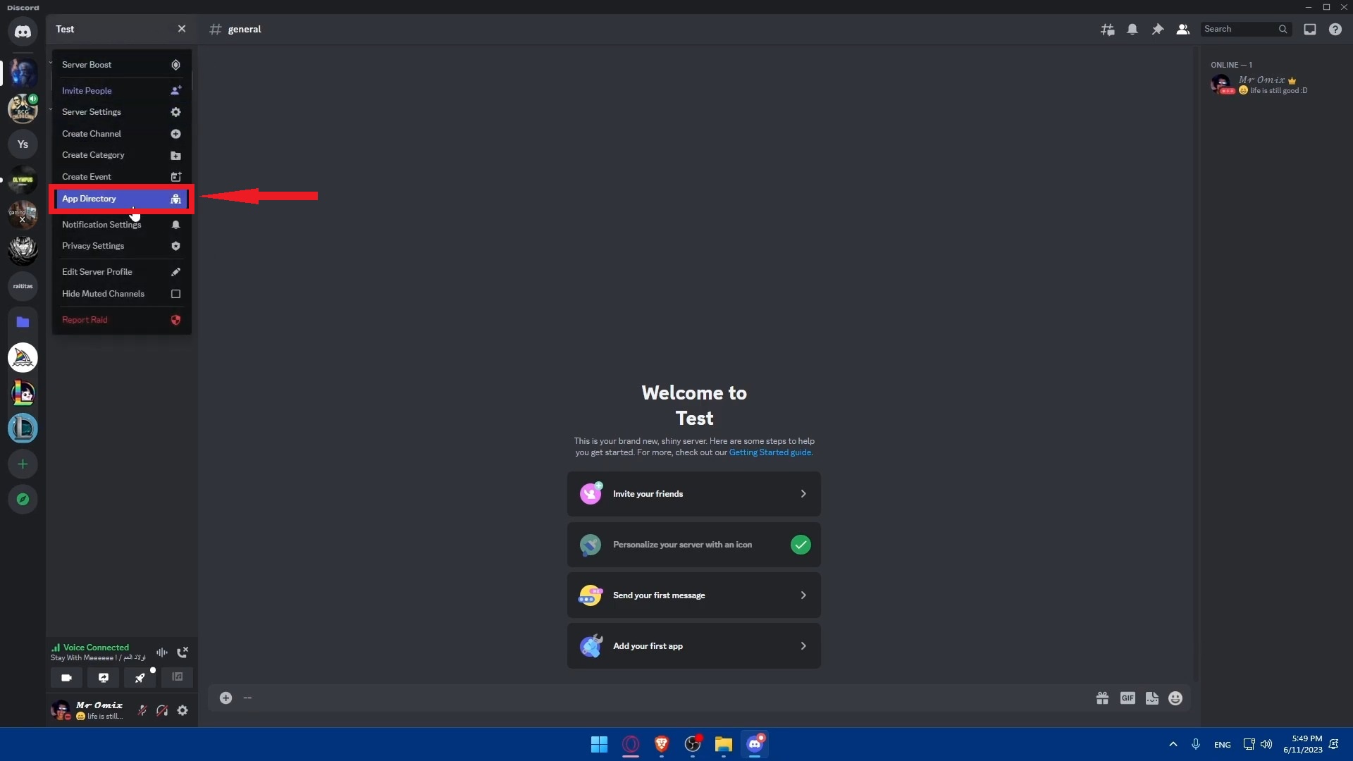 Click on App Directory 
