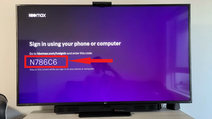 A 6 character code will appear