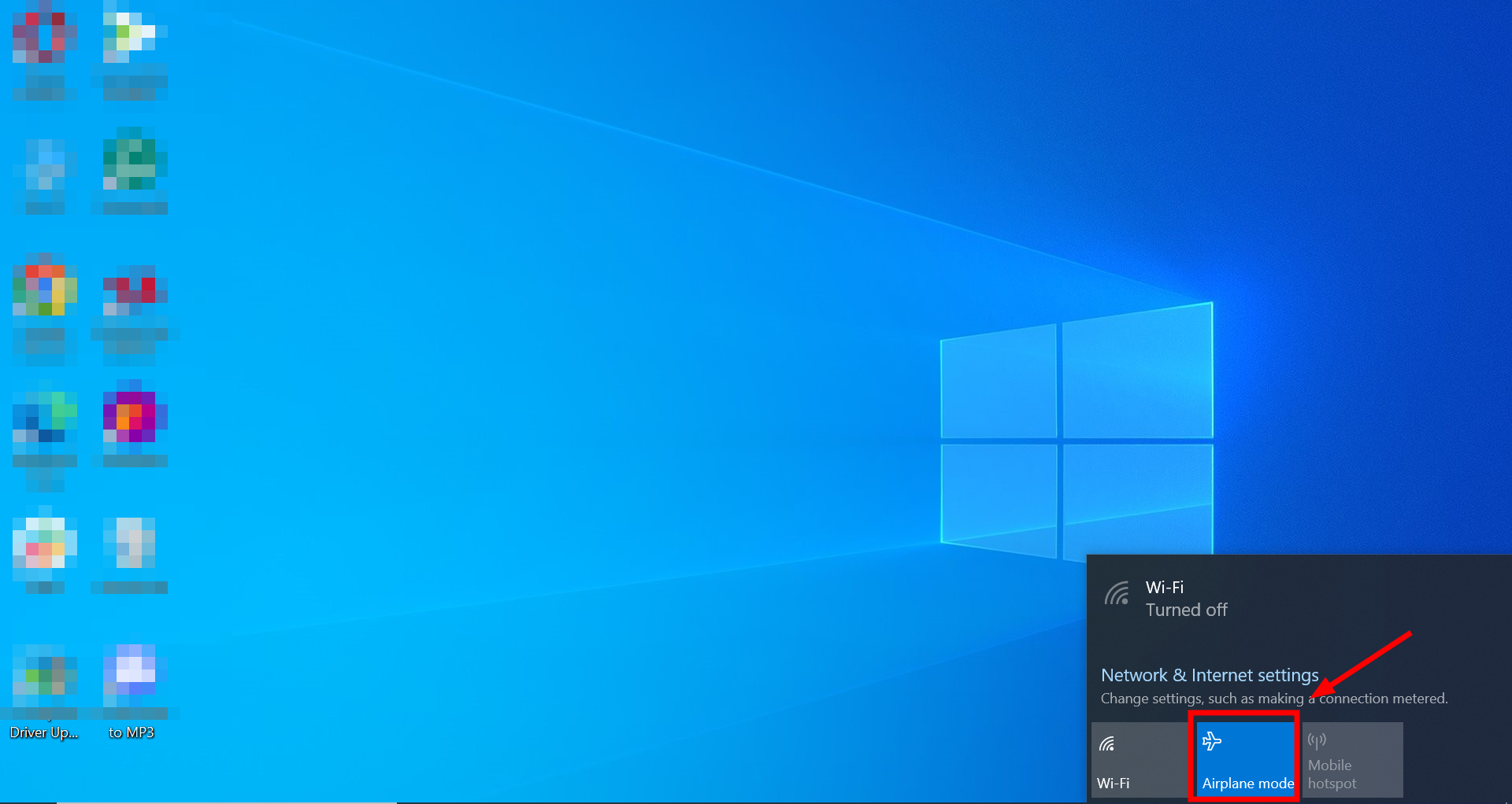 Switch off Airplane mode