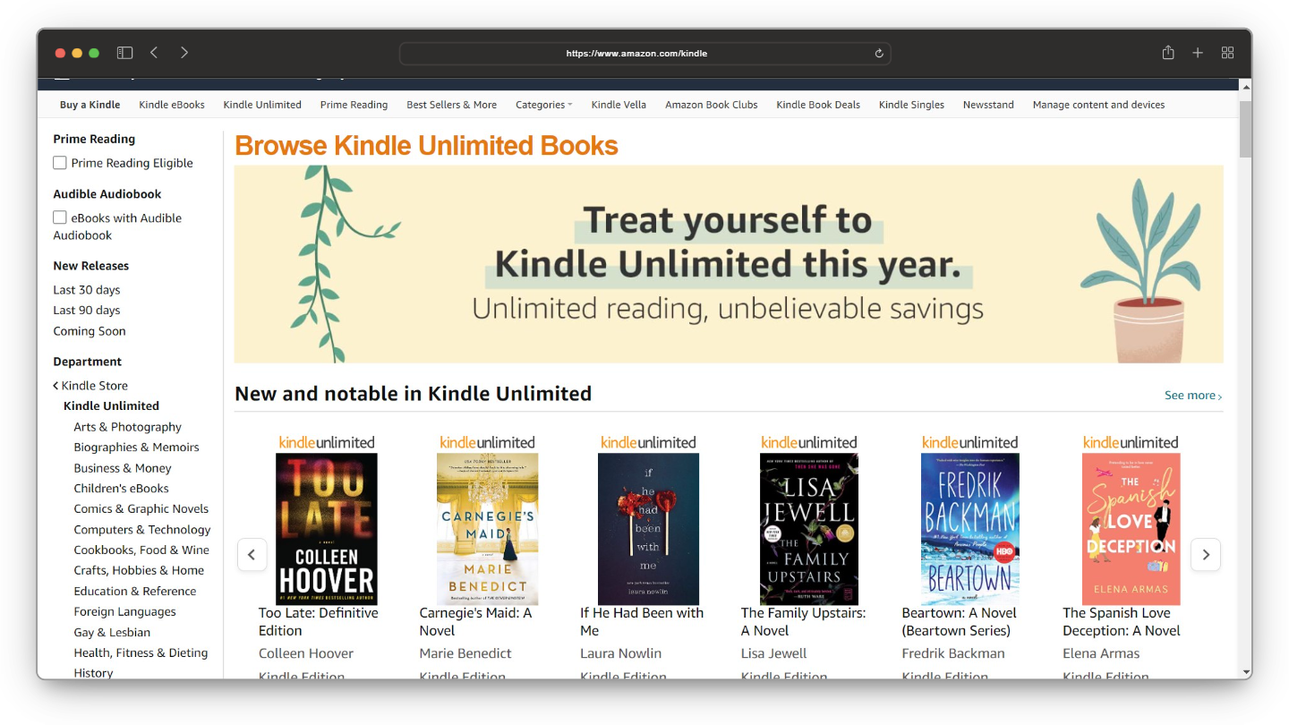 Kindle Unlimited catalog