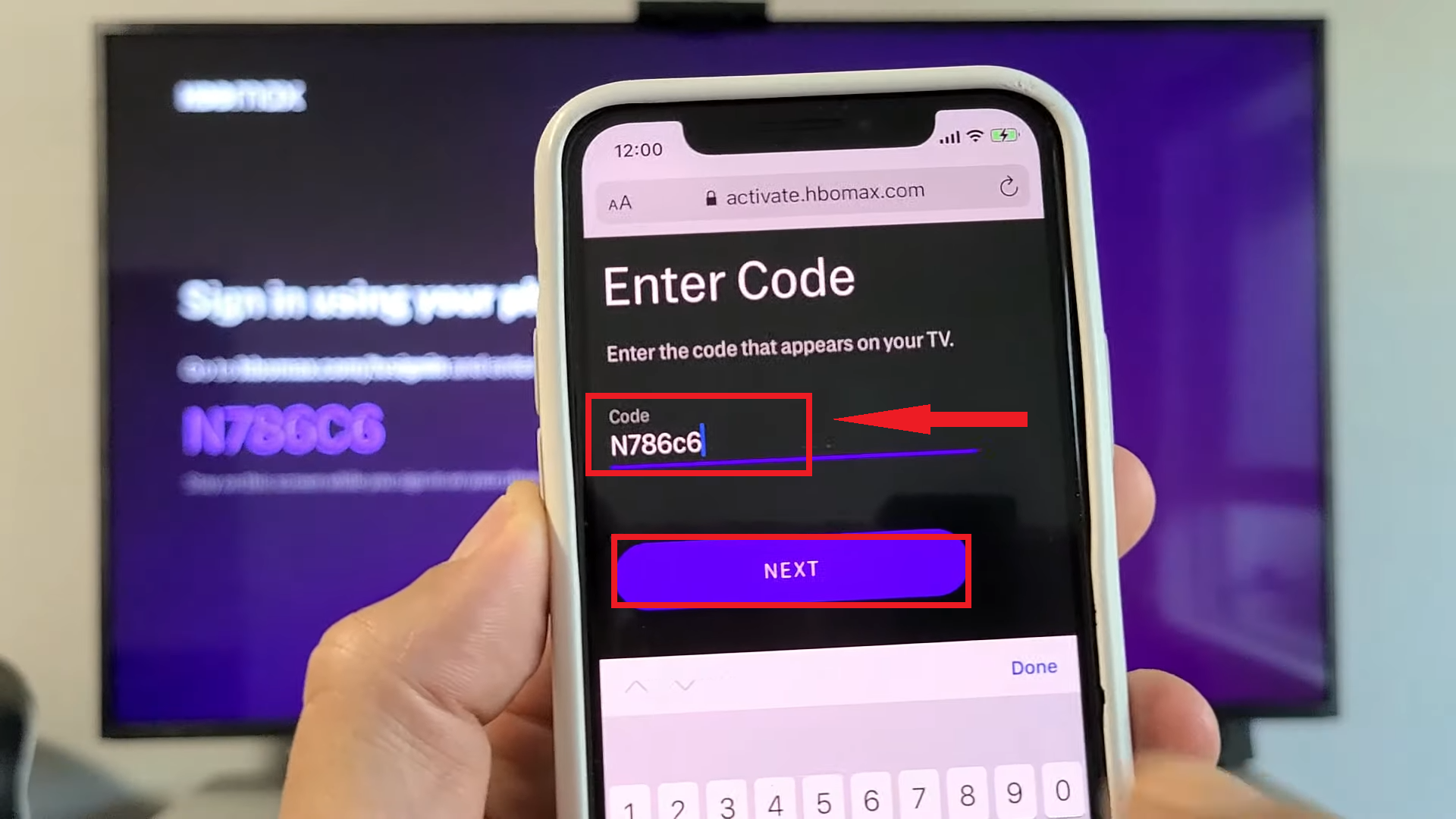 Type the 6 character code