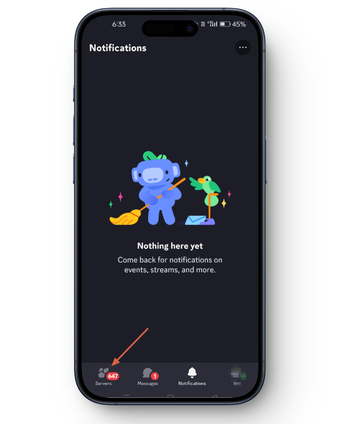 Servers Tab Discord Mobile