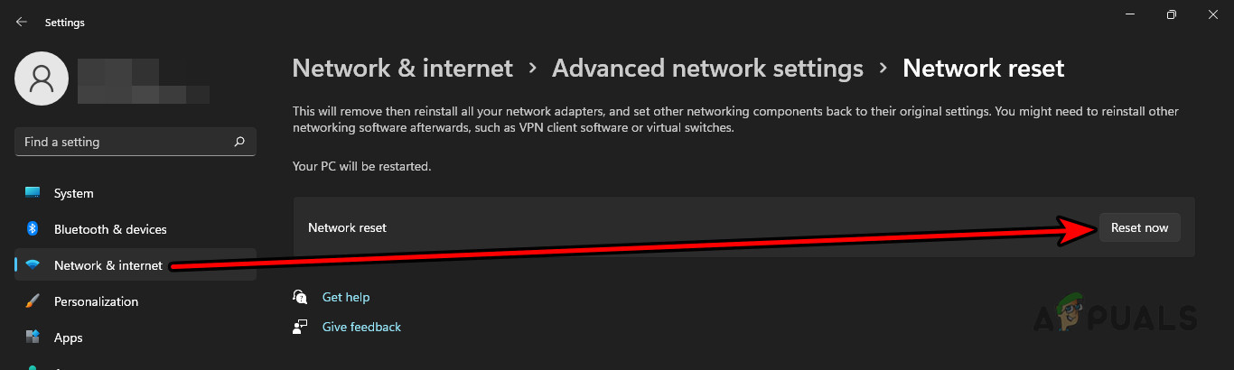 Reset the Network Settings of the Windows System