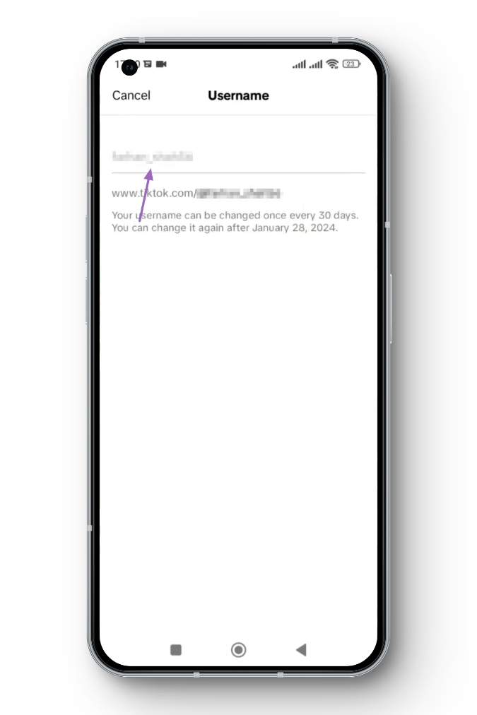 Modify Username on TikTok