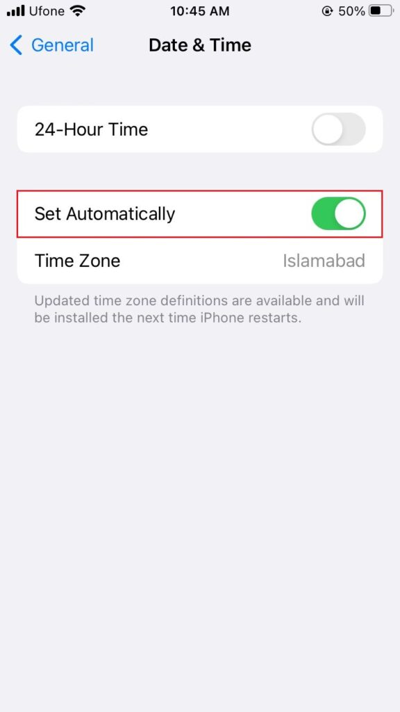 Date & Time settings