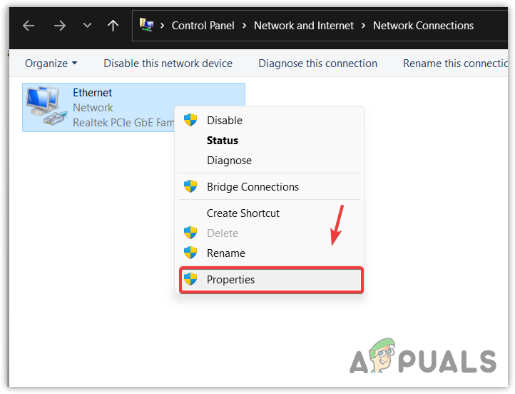 Network Adapter Properties