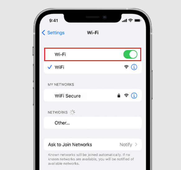 iphone settings wifi