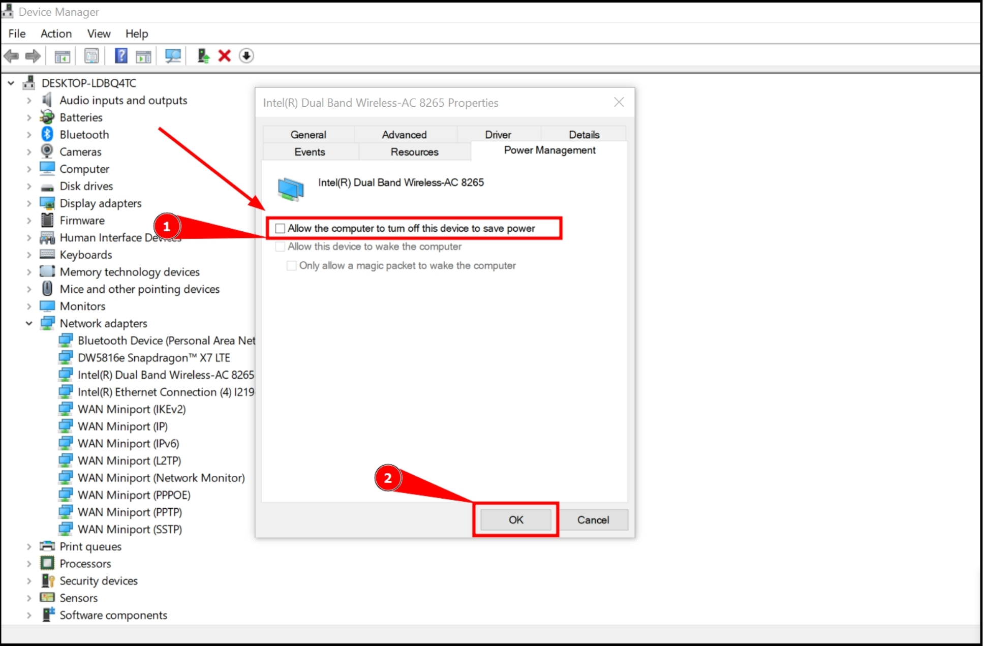 Uncheck and Click Ok