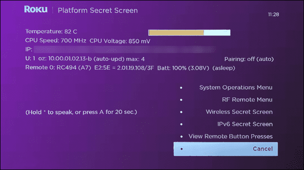 Roku Platform Secret Menu | groovyPost.com