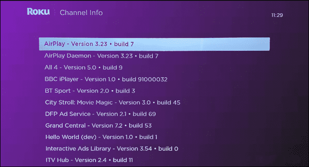 Roku Channel Info