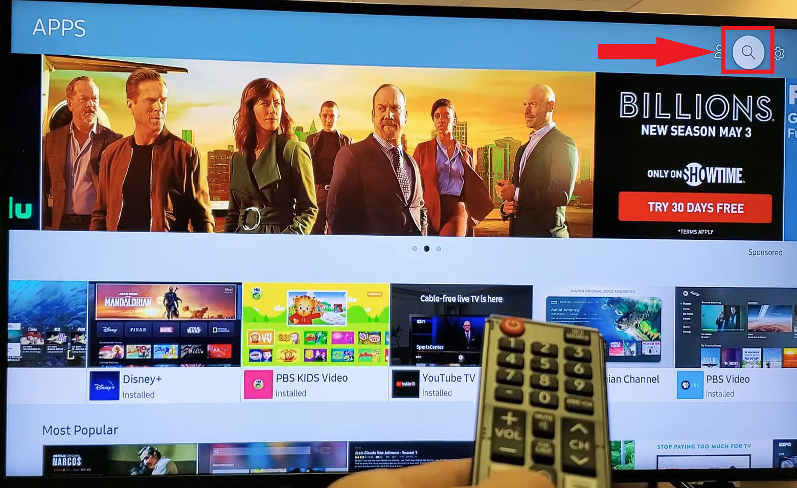 Open the Search option