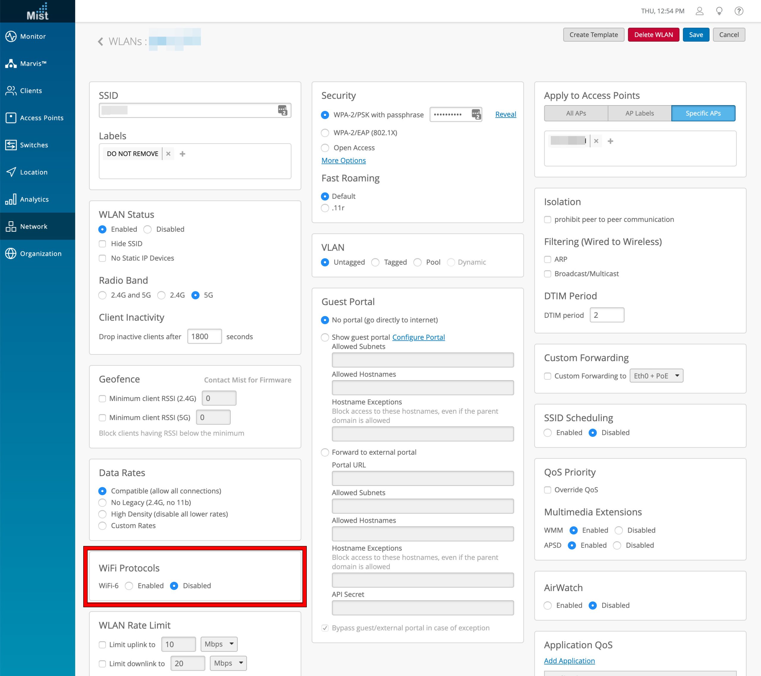 Disable Wi-Fi-6 Protocol in the Router Settings