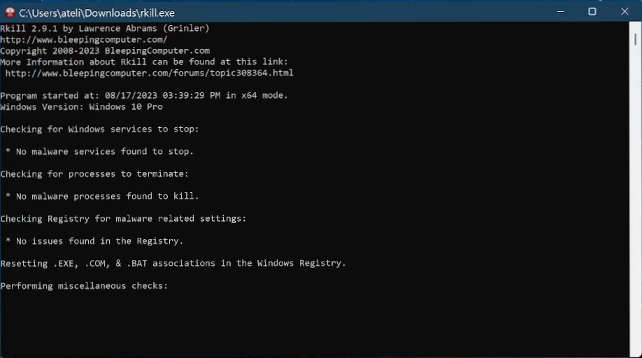 RKILL scanning processes
