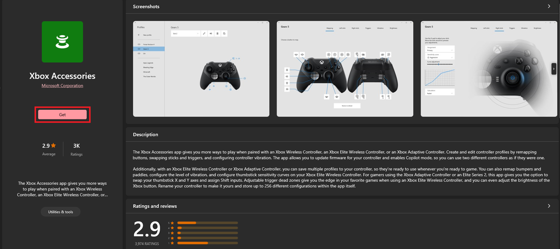 Downloading the Xbox Accessories App