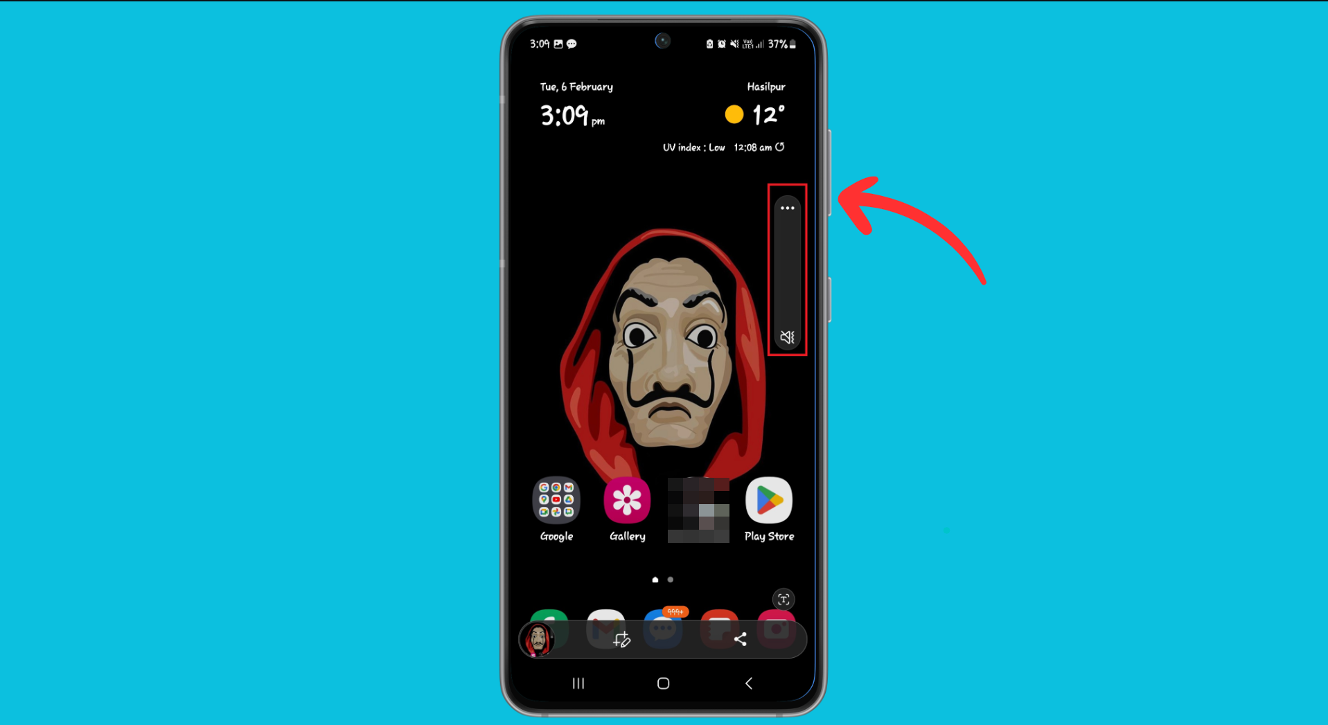 Press until you see vibration icon
