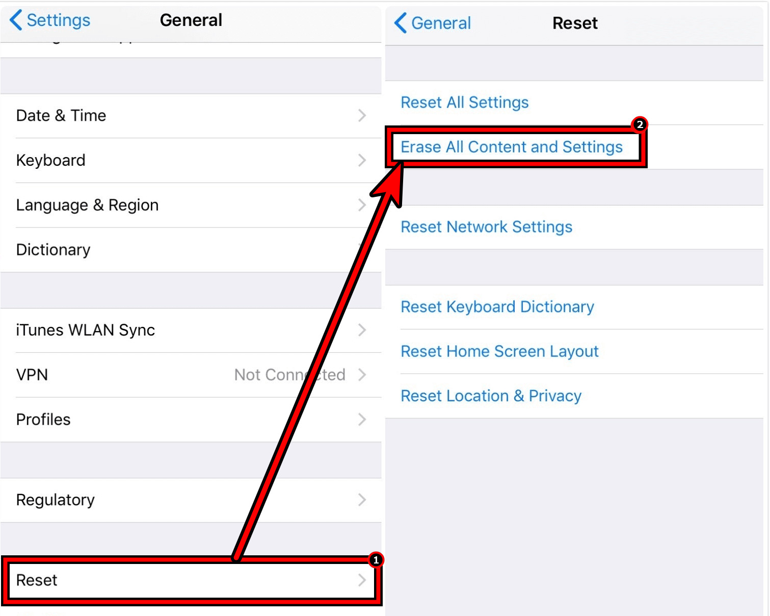 Erase All Content and Settings on the iPhone to Reset it to the Factory Defaults