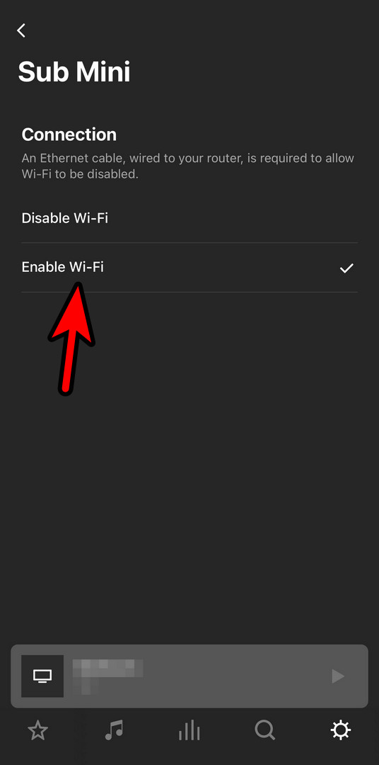 Enable Wi-Fi in the Sonoso Speaker Settings