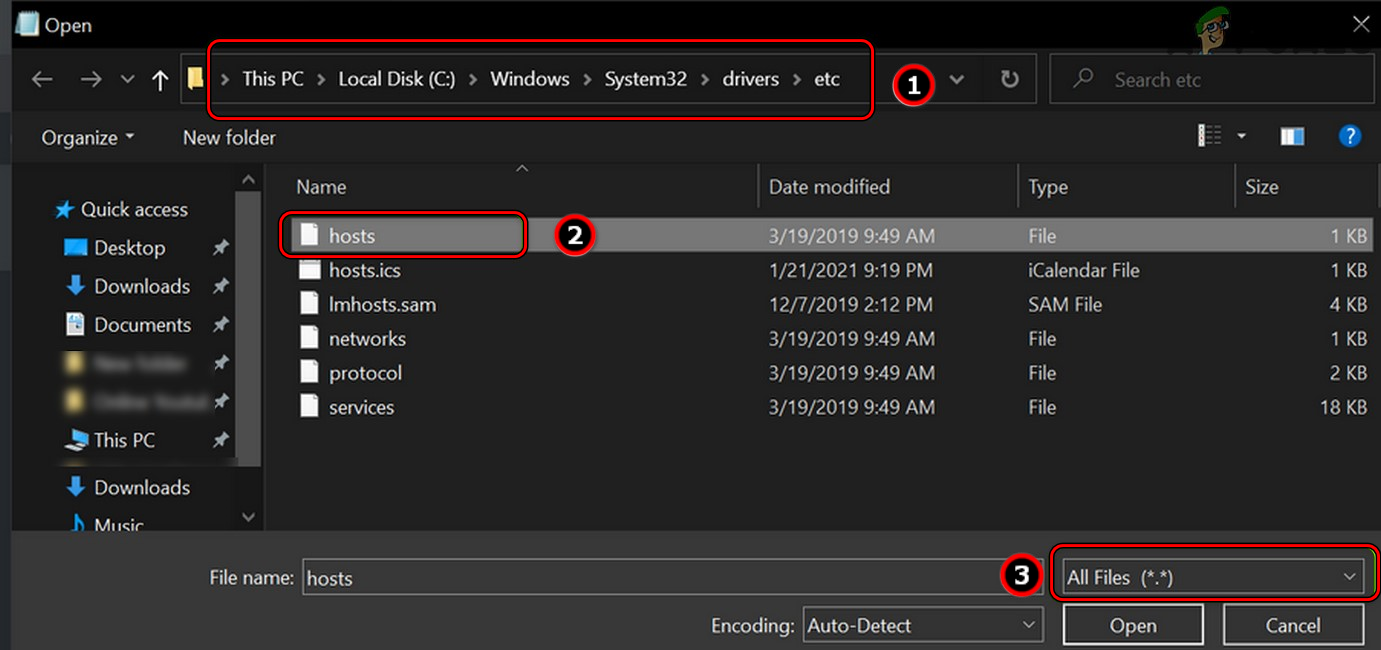 Open Hosts File in Notepad