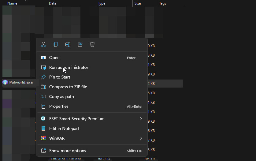 Open Palworld exe as an Administrator