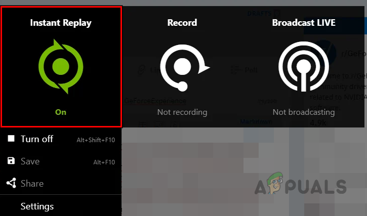 Turn Off GeForce Instant Replay