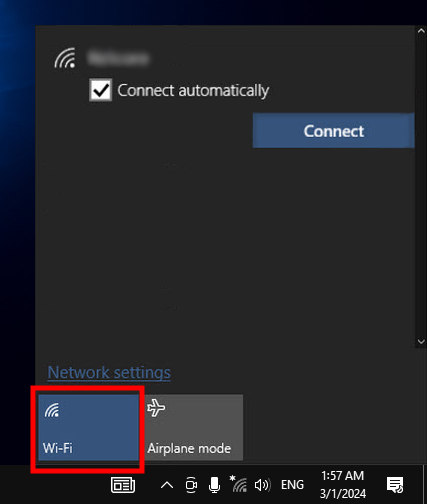 Windows Wifi Menu