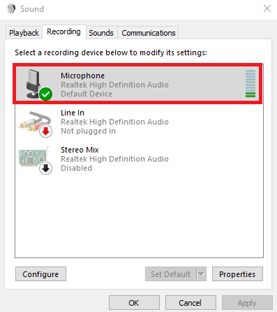 Audio Output settings.