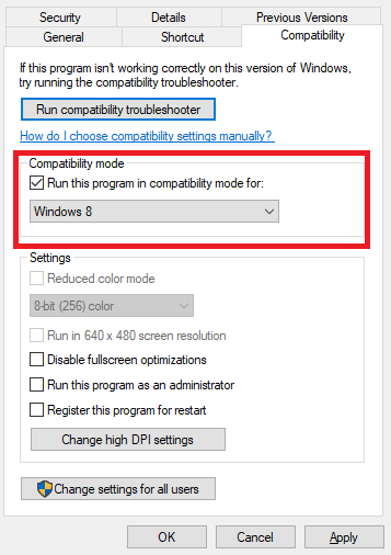 Enabling Compatibility Mode